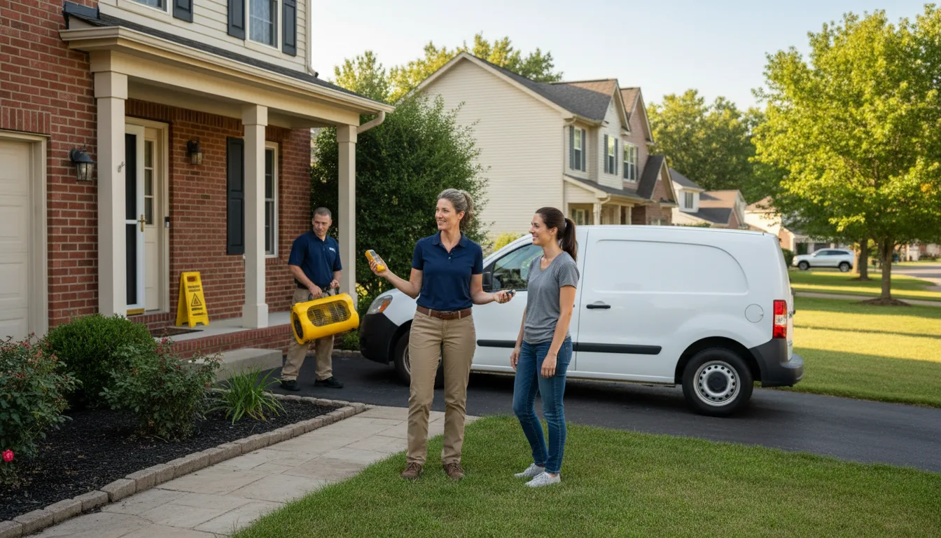 Residential water damage restoration in Martinsville, IL